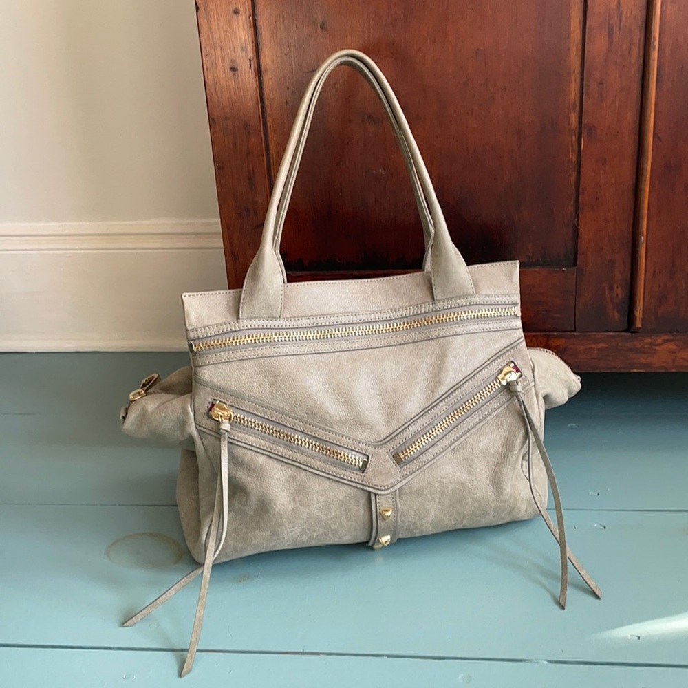 Botkier grey leather trigger bag